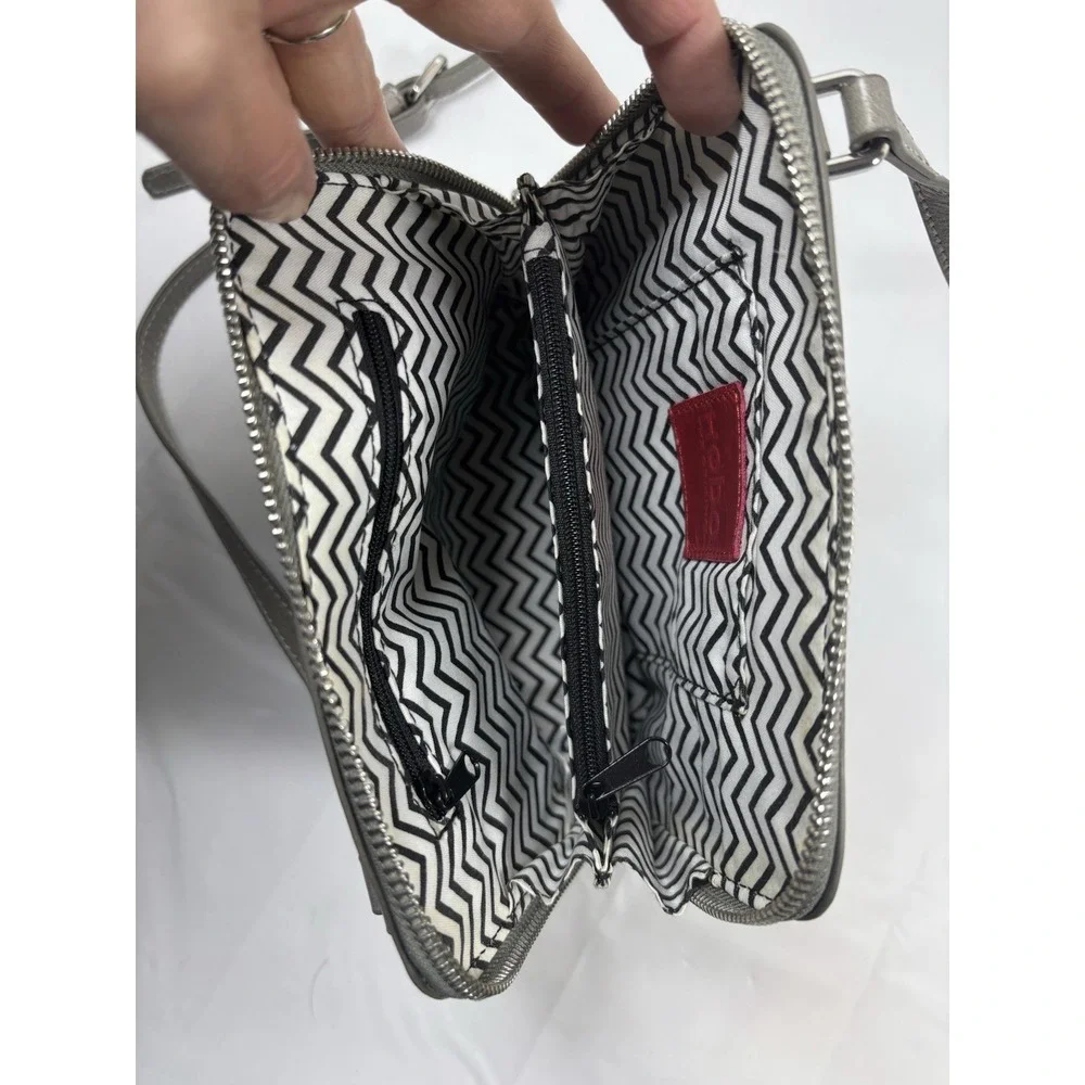 HOBO Int Gray Handcrafted Soft Leather Small Crossbody Shoulder Bag Versatile‎